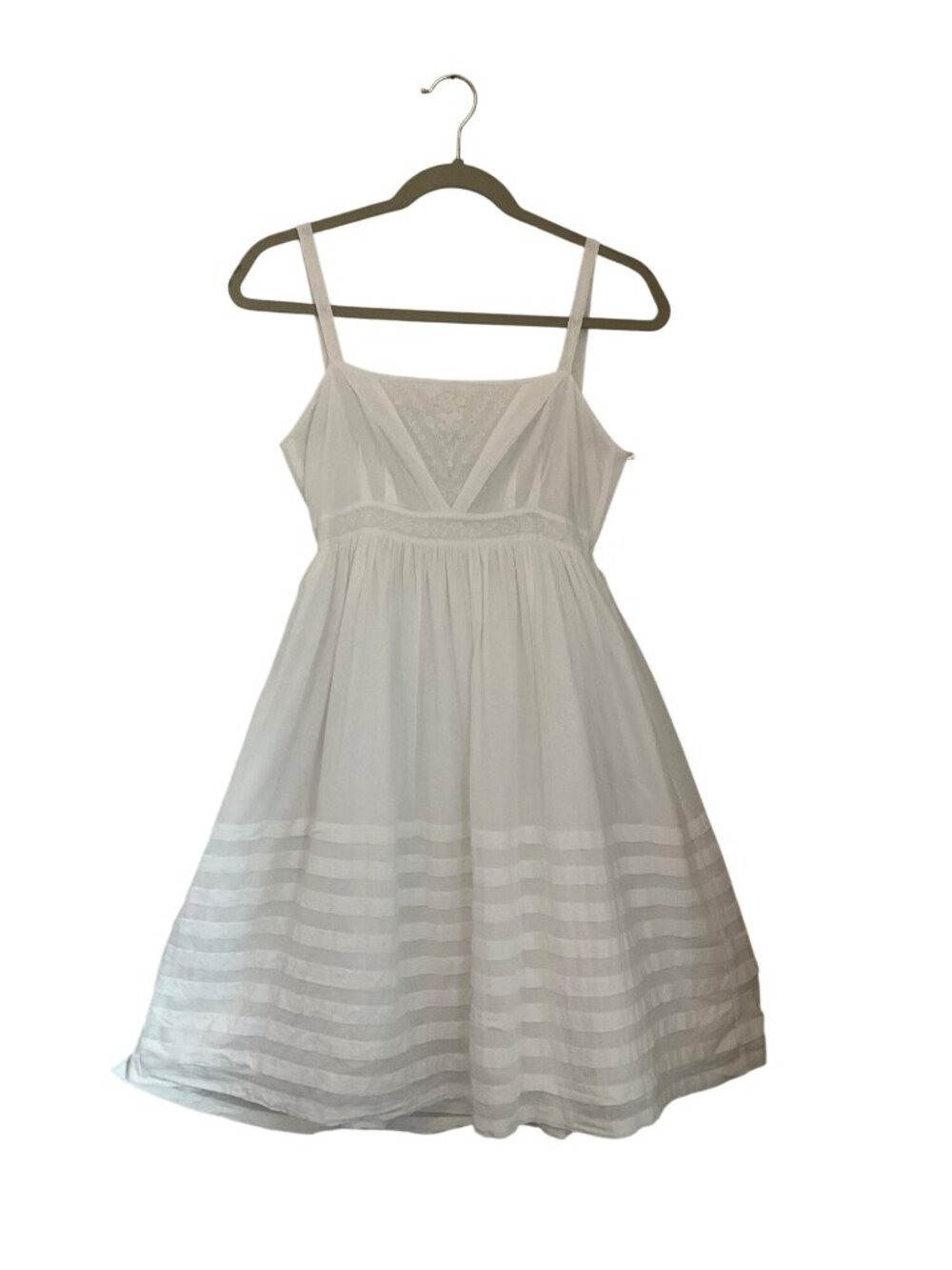 Lil Anthropologie 2 White Cotton Wrap Babydoll Dress Adjustable Coastal Preppy - Picture 9 of 12